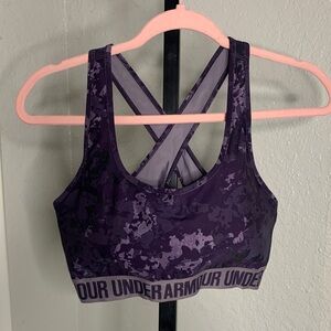 Under armour compression purple camouflage sports bra xl